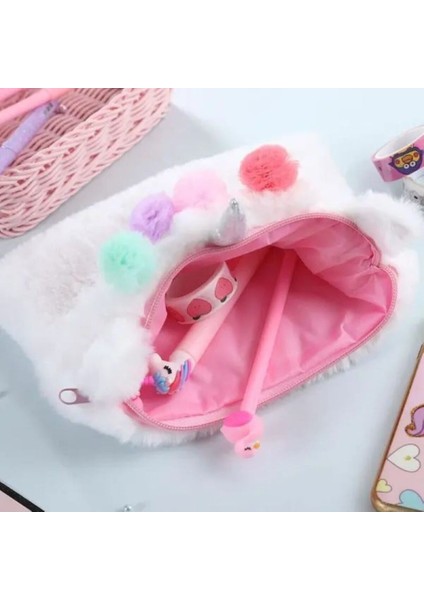 Pembe Peluş Unicorn Kalemlik, Şık ve Kullanışlı Okul Çantası, Kız Çocukları Için. fiyatları