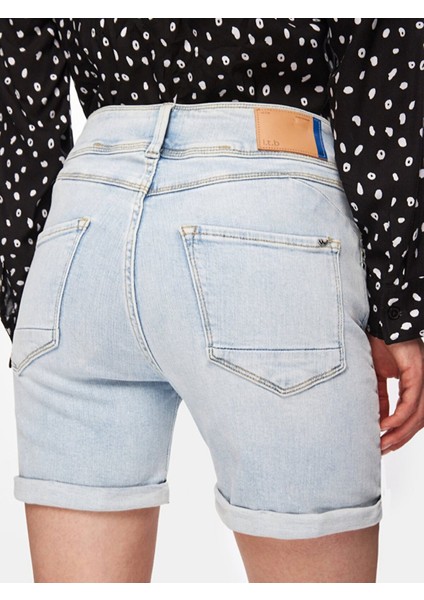 Rosına Orta Bel Jean Şort indirimleri
