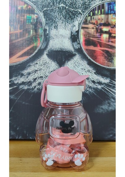 Pembe Şeffaf Matara, Okul, Ofis ve Seyahat Için, Rahat ve Şık Tasarım modelleri