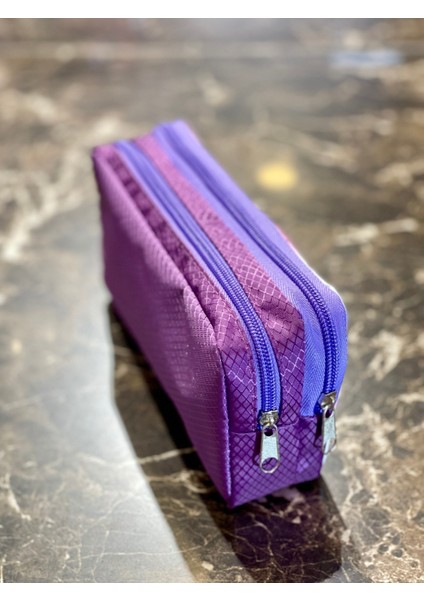 Yıldız Desenli Iki Bölmeli Çocuk Kalemlik Mor 21X11X6 cm fırsatları