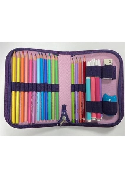 Çok Renkli Kalem Kutulu Okul Seti, Pembe/mor, Eğlenceli ve Kullanışlı Tasarım fiyatları