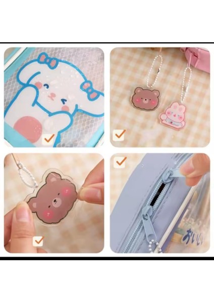 Mor Renkli Şeffaf Kapaklı Geniş Kanvas Kalemlik ve Cüzdan, Okul Öncesi Sevgiyle Tasarlandı modelleri