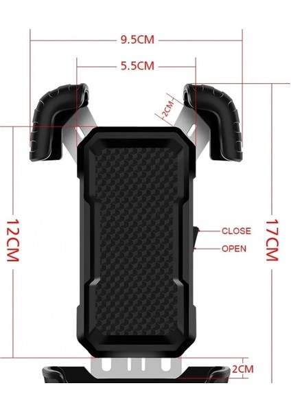 360° Derece Ayarlanabilen Gidon Bağlantılı Bisiklet Motosiklet Için Abs 4-7.8″ Inç Telefon Tutucu