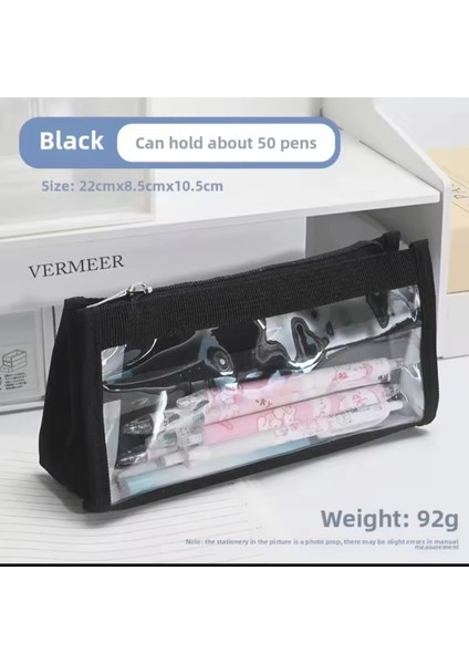 Şeffaf Su Geçirmez Kanvas Kalemlik Cüzdan, Geniş ve Şık Tasarım, Okul Öncesi Hediye