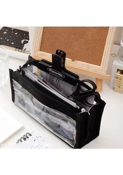 Şeffaf Su Geçirmez Kanvas Kalemlik Cüzdan, Geniş ve Şık Tasarım, Okul Öncesi Hediye fiyatları