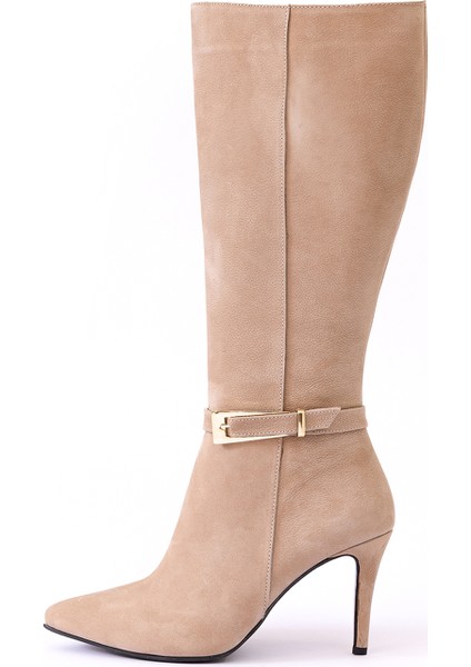 Hakiki Deri Kadın Çizme - Ince Topuk 25HSY2041