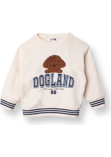 Erkek Bebek Happy Animals Sweatshirt Iki Iplik Bisiklet Yaka Uzun Kol