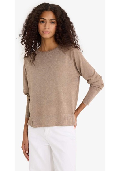 Regular Fit Bisiklet Yaka Triko Kazak C6818AX25WN fırsatları