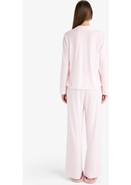 Pijama Takımı Regular Fit Çizgili Uzun Kollu Üst Uzun Alt-Fall in Love G2395AX25AU
