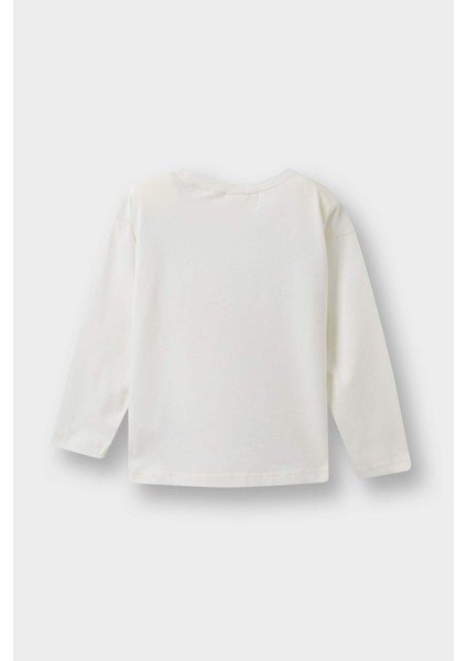 Kız Bebek Bisiklet Yaka Çiçekli Uzun Kollu Tişört E9008A525AU modelleri