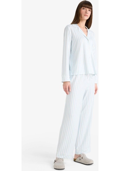 Pijama Takımı Regular Fit Çizgili Uzun Kollu Üst Uzun Alt-Fall in Love G2395AX25AU modelleri