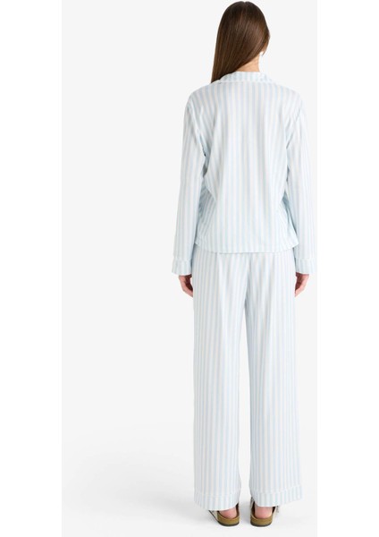 Pijama Takımı Regular Fit Çizgili Uzun Kollu Üst Uzun Alt-Fall in Love G2395AX25AU