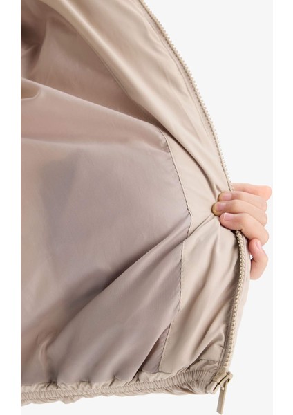 Kız Çocuk Su Geçirmez Kapüşonlu Fermuarlı Şişme Mont C5389A825AU