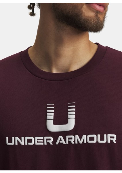 6005150-600-UA Hwt U Logo Ss Bordo Bisiklet Yaka Normal Baskılı Erkek T-Shirt modelleri