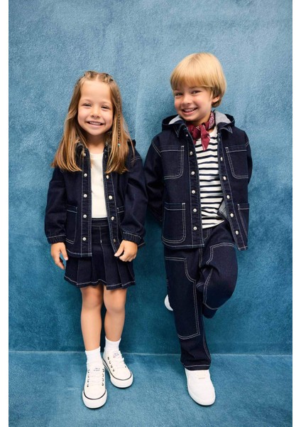 Erkek Bebek Beli Lastikli Jean Pantolon F6281A525AU