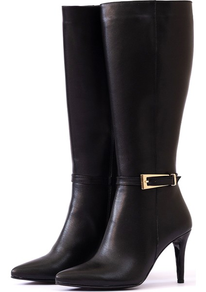 Hakiki Deri Kadın Çizme - Ince Topuk 25HSY2041