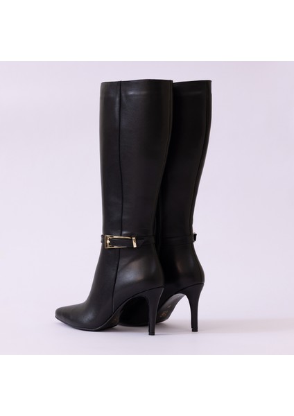 Hakiki Deri Kadın Çizme - Ince Topuk 25HSY2041