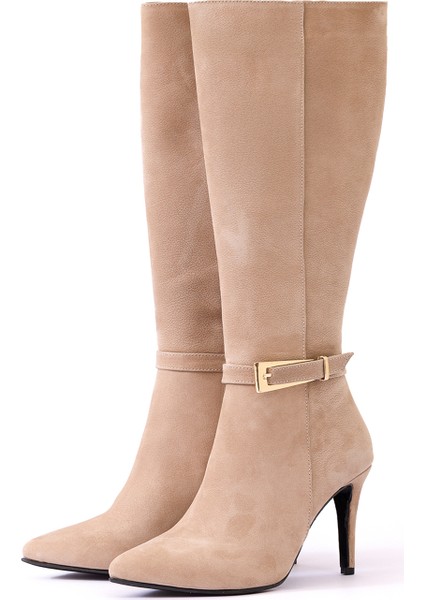 Hakiki Deri Kadın Çizme - Ince Topuk 25HSY2041