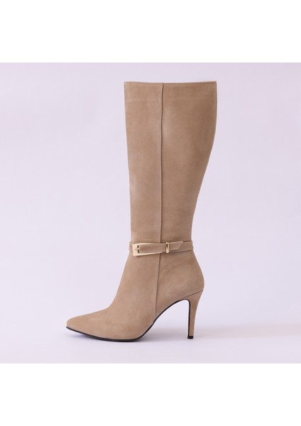 Hakiki Deri Kadın Çizme - Ince Topuk 25HSY2041