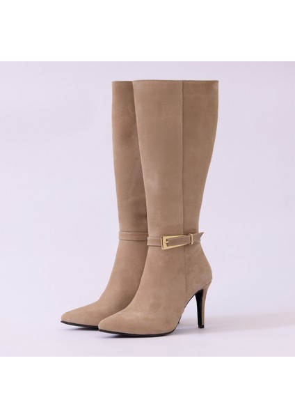 Hakiki Deri Kadın Çizme - Ince Topuk 25HSY2041