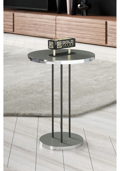 Zigon Sehpa 3'lü Set 34 cm Yonga Levha Üst Tabla Metal Ayaklı Modern Tasarım indirimleri