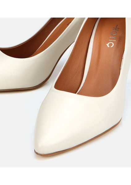 01AYH312530A400 KADIN Deri Ekru Yüksek Topuklu Stiletto modelleri