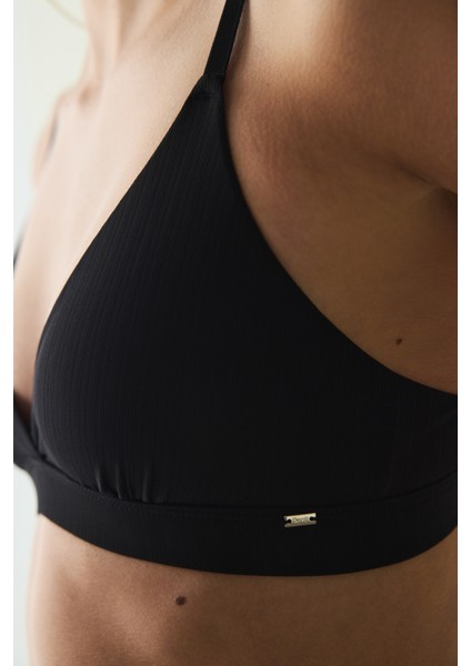 Siyah Balensiz Dolgusuz Micro Üçgen Sütyen