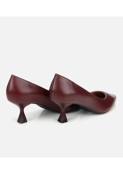 01AYH312480A780 KADIN Deri Bordo Esnek Tabanlı Stiletto fırsatları