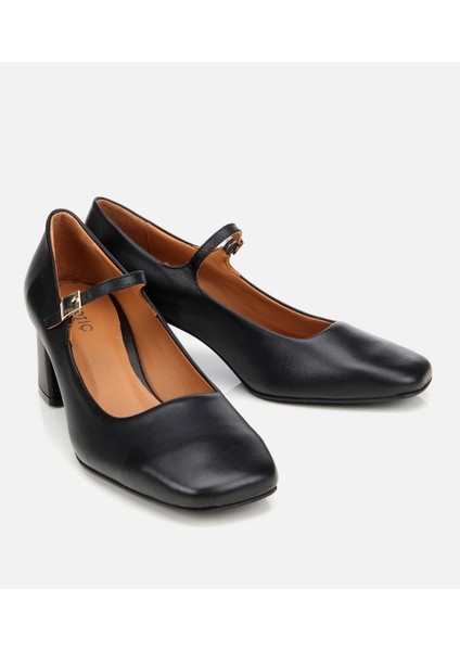 01AYH312610A100 KADIN Deri Siyah Mary Jane Kalın Topuklu Ayakkabı fiyatları