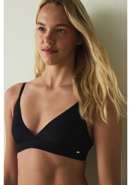 Siyah Balensiz Dolgusuz Micro Üçgen Sütyen modelleri