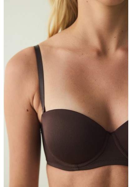 Kahverengi Pop Up Balenli Mikrofiber Toparlayıcı Sütyen indirimleri