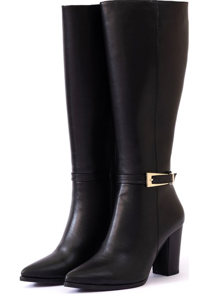 Hakiki Deri Kadın Çizme - Kalın Topuk 25HSY2041K fiyatları