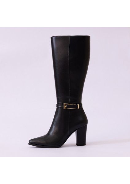 Hakiki Deri Kadın Çizme - Kalın Topuk 25HSY2041K indirimleri