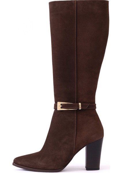 Hakiki Deri Kadın Çizme - Kalın Topuk 25HSY2041K