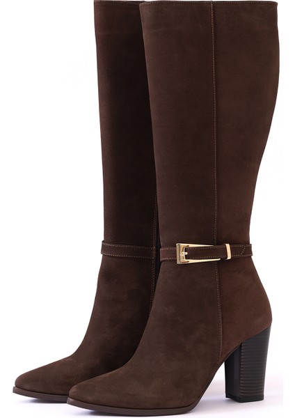 Hakiki Deri Kadın Çizme - Kalın Topuk 25HSY2041K fiyatları