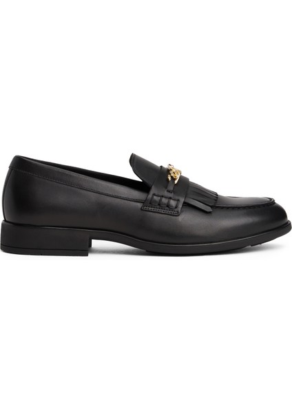 Deri Siyah Kadın Loafer FW0FW08971BDS