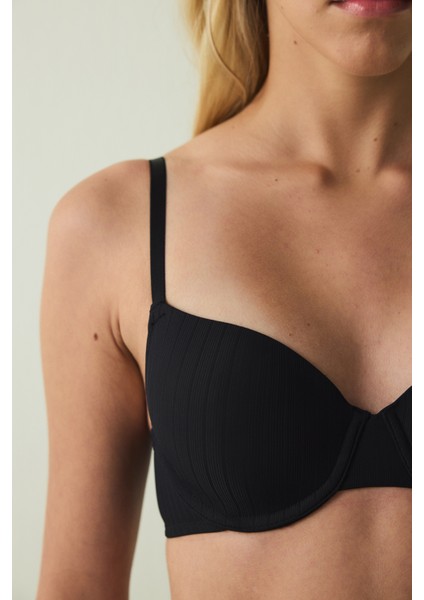 Siyah Balenli Ayarlanabilir Askılı Toparlayıcı Dolgusuz Sütyen fırsatları