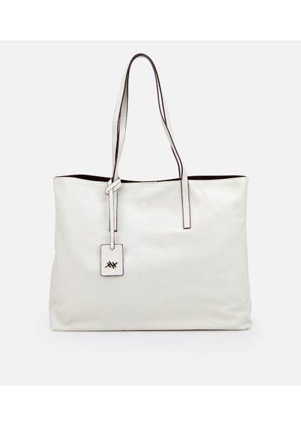03CAH309170A400 KADIN Deri Ekru Tote Çanta