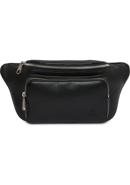 Siyah Erkek Bel Çantası Webbıng Strap Waıstbag