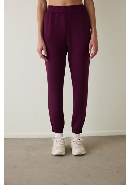 Bordo Silky Feel Normal Bel Jogger Eşofman Altı fiyatları