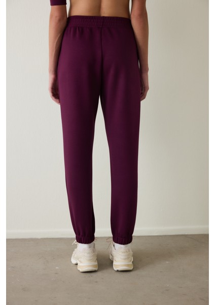 Bordo Silky Feel Normal Bel Jogger Eşofman Altı modelleri