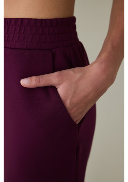 Bordo Silky Feel Normal Bel Jogger Eşofman Altı fırsatları