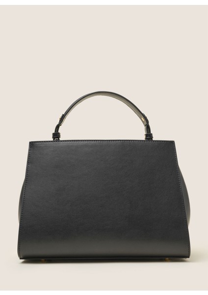 Deri Siyah Kadın El Çantası 25FW354 fırsatları