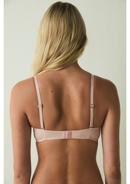 Açık Gül Kurusu Essentials Balenli Push Up Sütyen