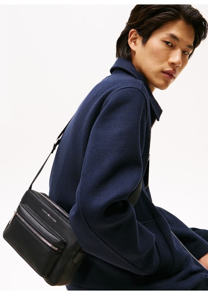 Siyah Erkek Postacı Çantası Th Busıness Leather Crossover