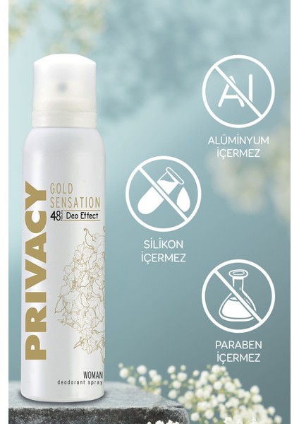 Gold Sensation Kadın Sprey Deodorant 6×150 ml Pudrasız 48 Saat Etkili Ferah Koku indirimleri