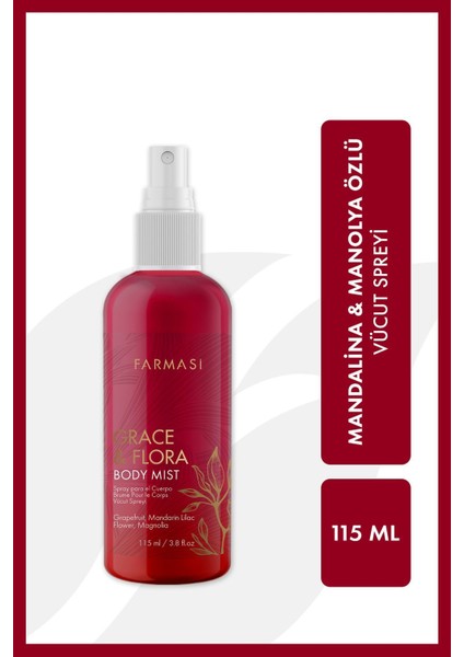 Grace Flora Kadın Vücut Spreyi Greyfurt Mandalina Müge Manolya Kokulu 115 ml Ferah fiyatları