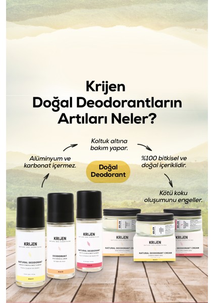 Roll-on Deodorant 50 ml Unisex Odunsu Gül Ağacı ve Limon Kabuğu Aromalı Pudrasız Doğal fırsatları