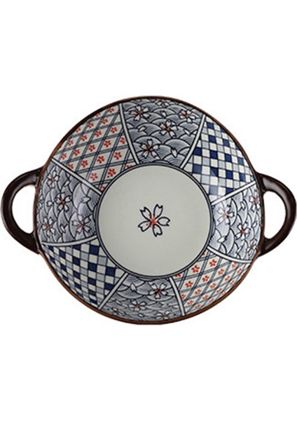 Çift Kulaklı Çorba Kasesi, Seramik Ev Tipi Düzensiz Şekilli Kase, Ev Tipi Salata Erişte Izgara Kasesi Ramen Kasesi, A (Yurt Dışından)