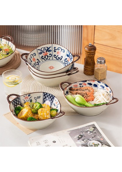 Çift Kulaklı Çorba Kasesi, Seramik Ev Tipi Düzensiz Şekilli Kase, Ev Tipi Salata Erişte Izgara Kasesi Ramen Kasesi, A (Yurt Dışından) modelleri